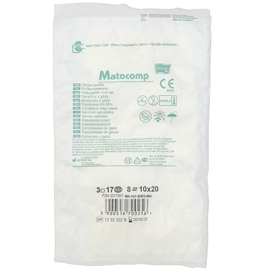 Comprese sterile tifon 10cm x 20cm, 8 straturi, Matocomp