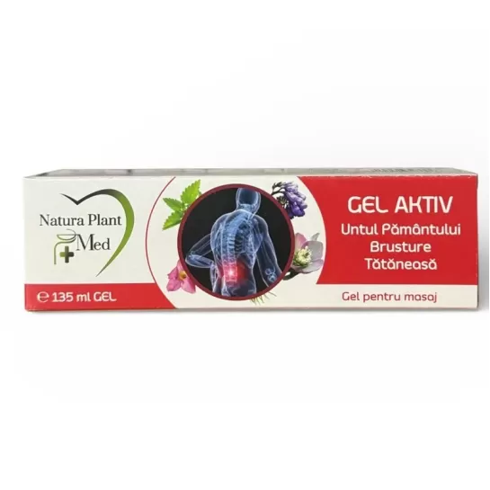 Gel aktiv Untul Pamantului, Brusture si Tataneasa 135 ml, Natura Plant