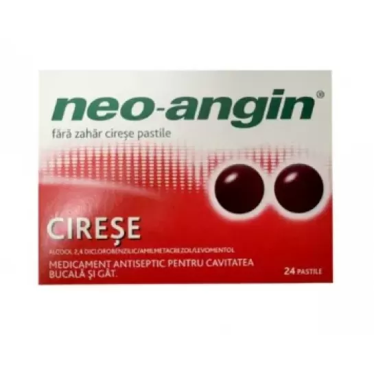 Neo-Angin fara zahar cirese, 24 pastile, Divapharma