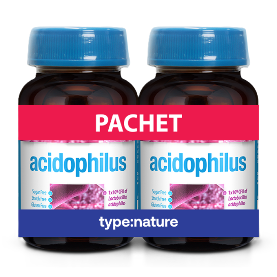 Acidophilus 60 tablete, Naturmil, Pachet Promotional