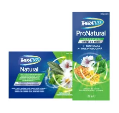 Theratuss Pronatural sirop + Theratuss Natural, 16 comprimate supt, Glaxo, Pachet Promotional