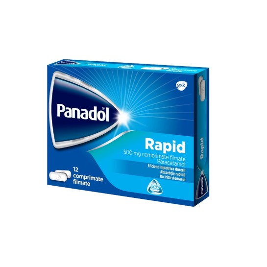 Panadol Rapid, 500mg, 12 comprimate filmate, Haleon