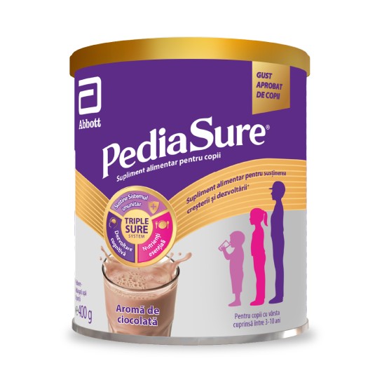PediaSure, Pulbere cu aroma de ciocolata, 3-10 ani, 400 g