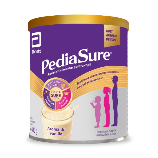 PediaSure, Pulbere cu aroma de vanilie, 3-10 ani, 400 g