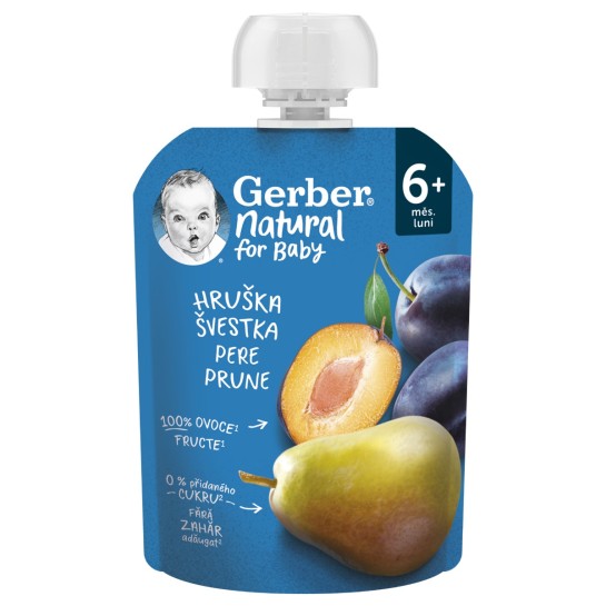 Nestle gerber piure pere si prune, 90g