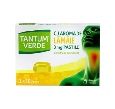 Tantum verde cu aroma de lamaie 3mg, 20 pastile, Angelini Pharma