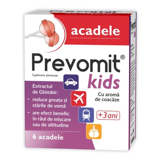 Prevomit kids aroma de coacaze 3 ani+ 6 acadele