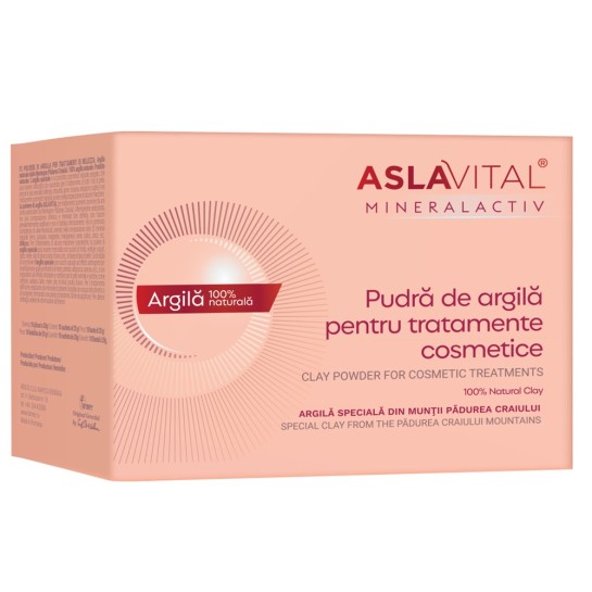 Aslavital Pudră de Argilă, tratament cosmetic ,10 plicuri x 20gr (122)