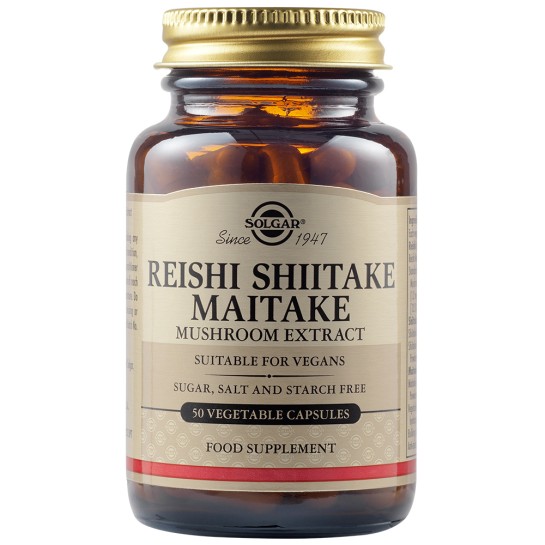 Reishi Shiitake Maitake 50 capsule vegetale, Solgar