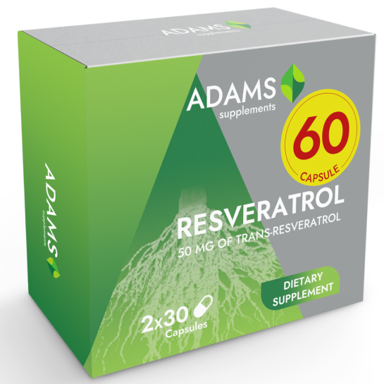 Resveratrol 50mg, 30capsule, pachet promotional Adams
