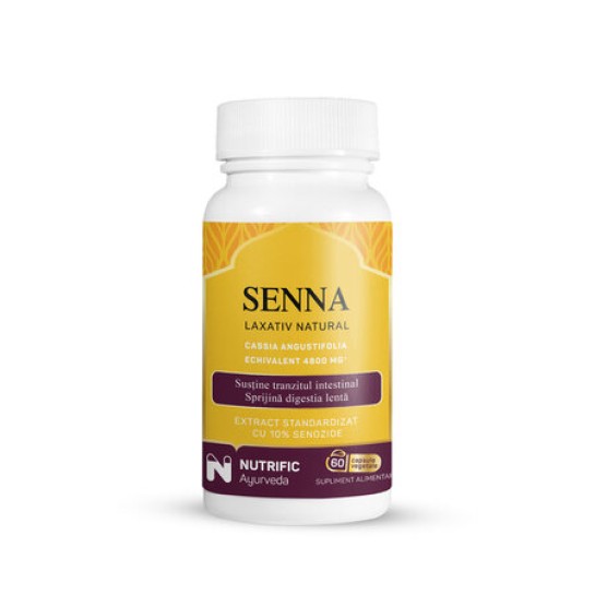 Senna laxativ natural, 60 capsule vegetale, Nutrific