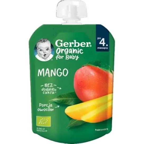 Nestle Gerber organic piure mango, +4 luni, 80 g, Gerber