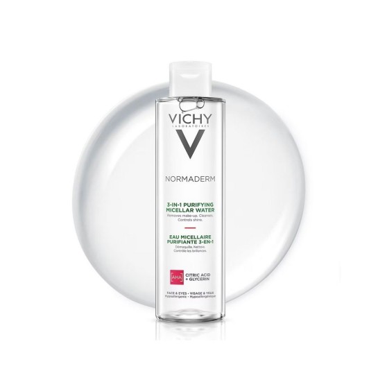 Vichy Normaderm Solutie micelară 3 in 1 pentru curătarea tenul sensibil cu imperfecţiuni 200ml