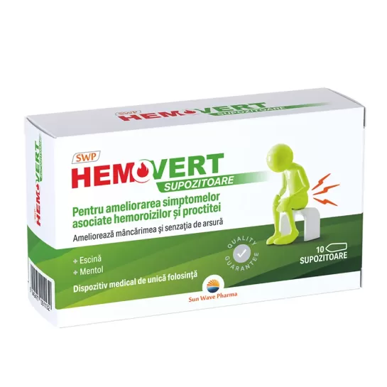 Supozitoare Hemovert, 10 bucati, SunWave