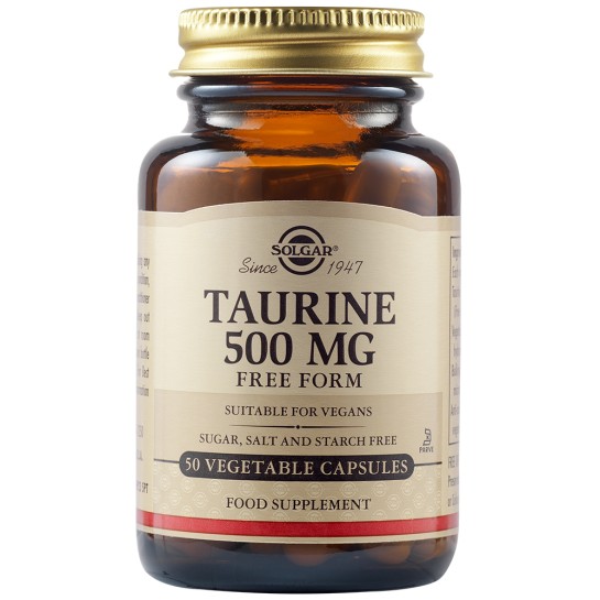 Taurine 500mg, 50 capsule vegetale,  Solgar