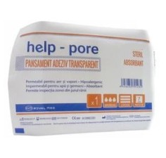 Help-pore, Pansament adeziv transparent steril 15 cm x 9cm, Roval Med