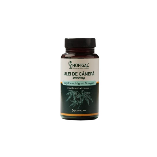 Ulei de canepa, 1000 mg, 60 capsule moi, Hofigal