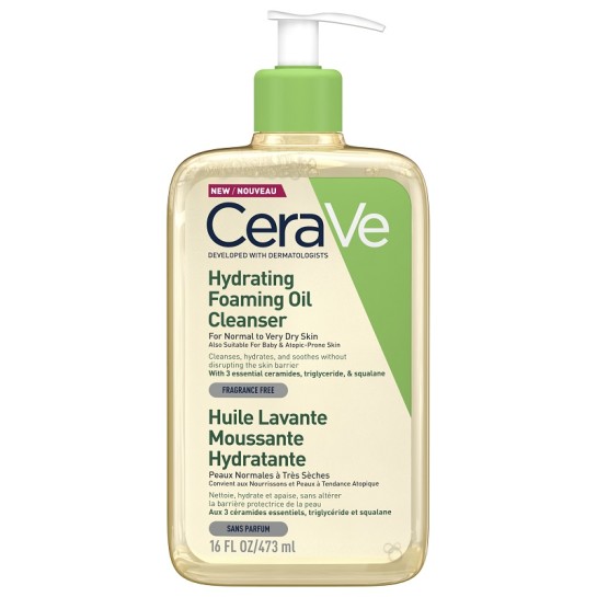 CeraVe Ulei de curatare spumant hidratant, piele normal-uscata, 473ml