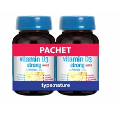 Vitamina D3 Strong 4000ui, 90 tablete, Naturmil, Pachet promotional