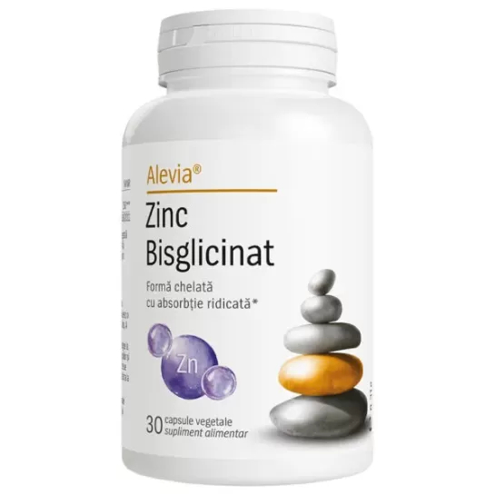 Zinc bisglicinat 30 capsule vegetale, Alevia