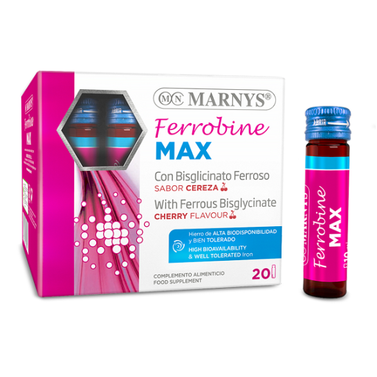 Ferrobine Max, Fe + Zn + Vitamine, 20 fiole, Marnys