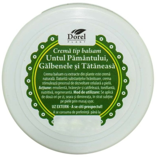 Crema tip balsam cu untul pamantului, galbenele si tataneasa, 100g, Dorel Plant 