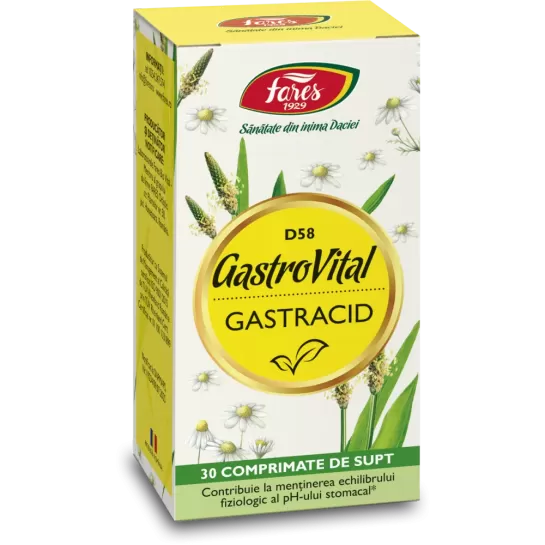 Gastracid D58, 30 comprimate, Fares