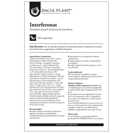 Interferonat, 120 comprimate, Dacia Plant