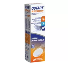 Ostart electroliti cu aroma de portocala, 20 comprimate efervescente, Fiterman 