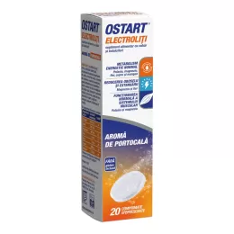Ostart electroliti cu aroma de portocala, 20 comprimate efervescente, Fiterman 
