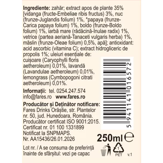 Vermicin sirop D73, 250ml, Fares