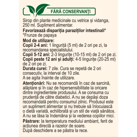 Vermicin sirop D73, 250ml, Fares