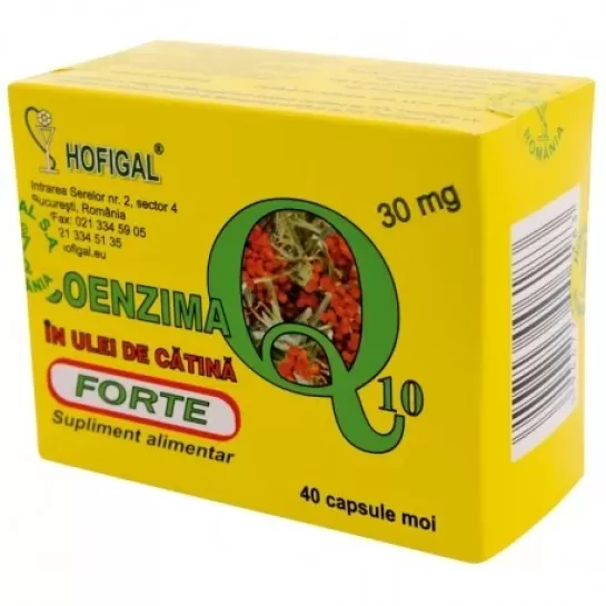 Coenzima Q10 in ulei catina forte 30mg, 40 capsule moi, Hofigal
