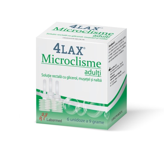 4LAX Microclisme adulti, 6 unidoze x 9 g, Labormed