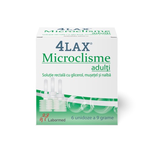 4LAX Microclisme adulti, 6 unidoze x 9 g, Labormed