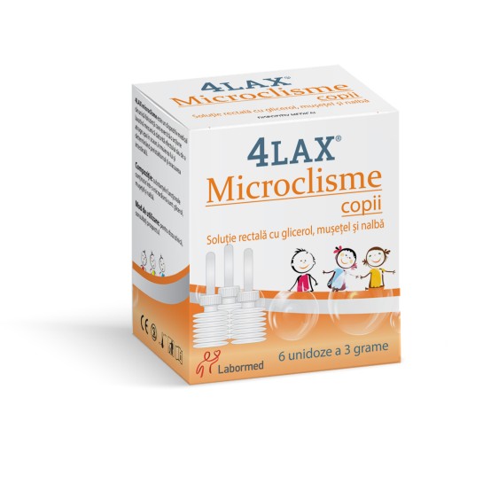4LAX Microclisme copii, 6 unidoze x 3 g, Labormed
