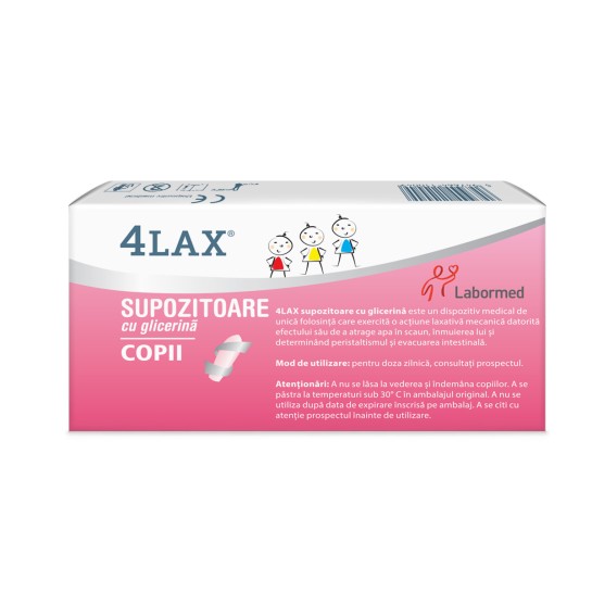 4LAX Supozitoare cu glicerină pentru copii, Labormed