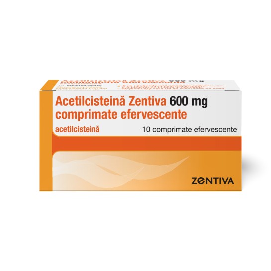 Acetilcisteina Zentiva, 600mg, 10 comprimate efervescente
