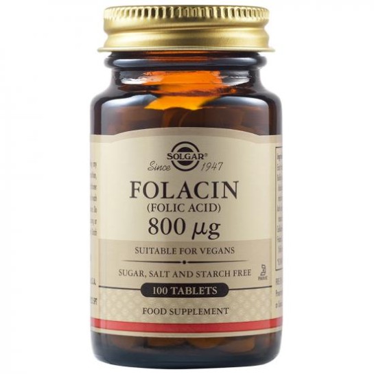 Folacin, Acid Folic  800 mcg, 100 tablete, Solgar