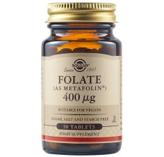 Folate (as metafolin), 400 mcg, 50 tablete, Solgar