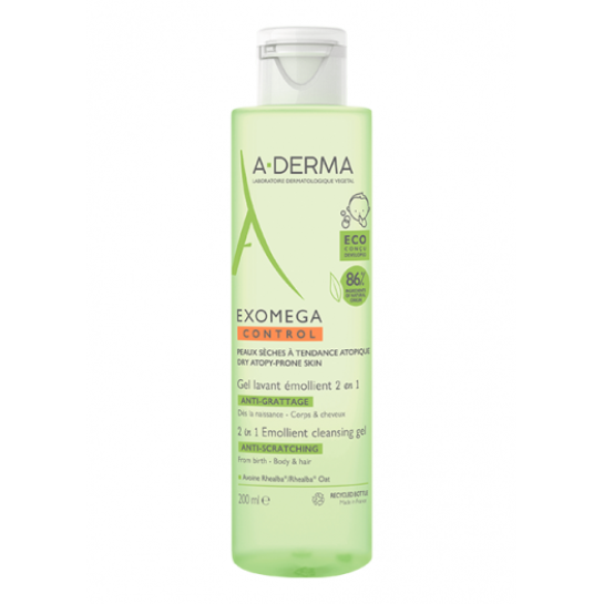 Aderma Exomega control gel de curătare emolient 2in1 200ml