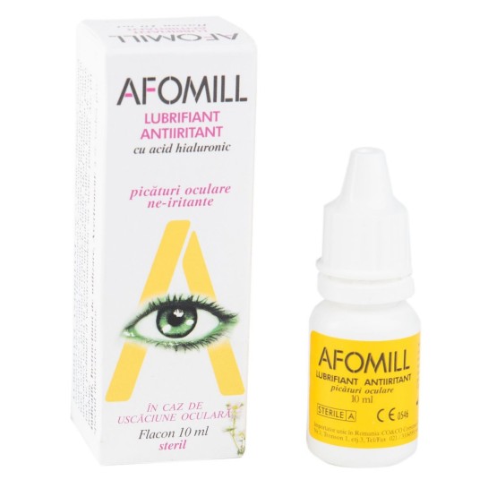 Afomill lubrifiant, Picaturi oculare 10ml	