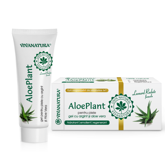 Aloe Plant gel pentru piele cu argint si aloe vera, 20 ml, VivaNatura
