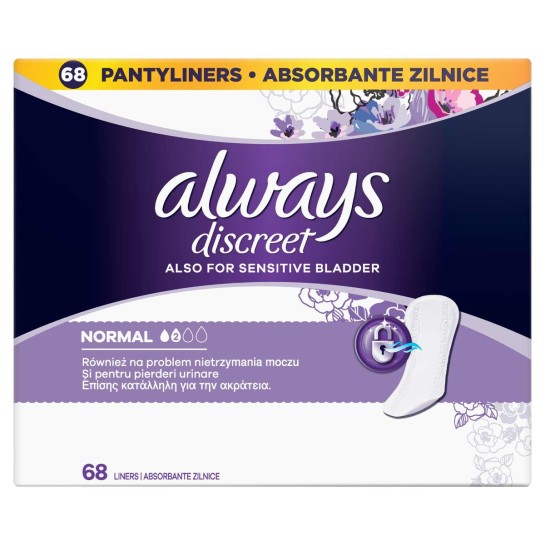 Always discreet liners normal, 68 bucăti, Procter & Gamble