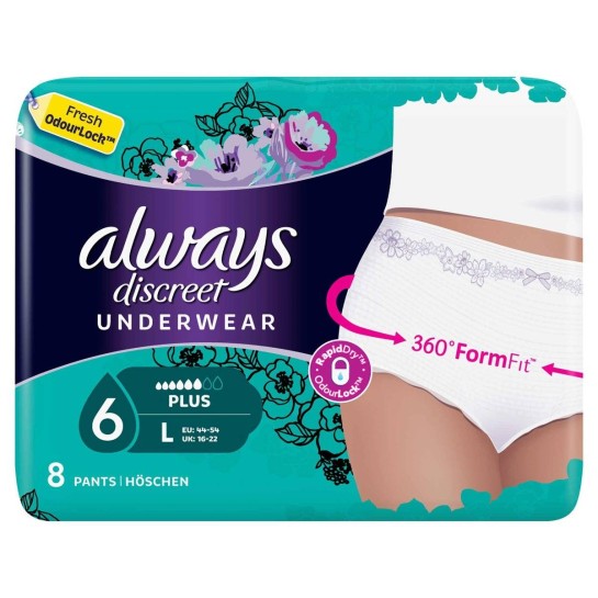 Always discreet pants L, 8 bucăti, Procter & Gamble