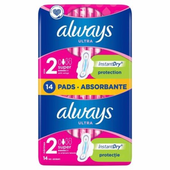 Always duo ultra super plus, mărime 2, 14 bucăti, Procter & Gamble
