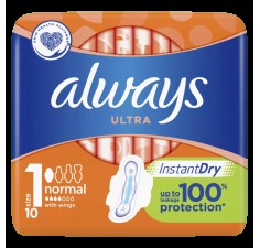 Always ultra plus normal instant dry, 10 bucati, Procter & Gamble