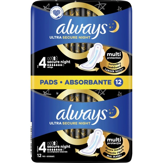Always ultra secure night, 12 bucăti, Procter & Gamble