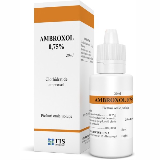 Ambroxol 0,75%, 20 ml, picaturi orale, Tis Farmaceutic