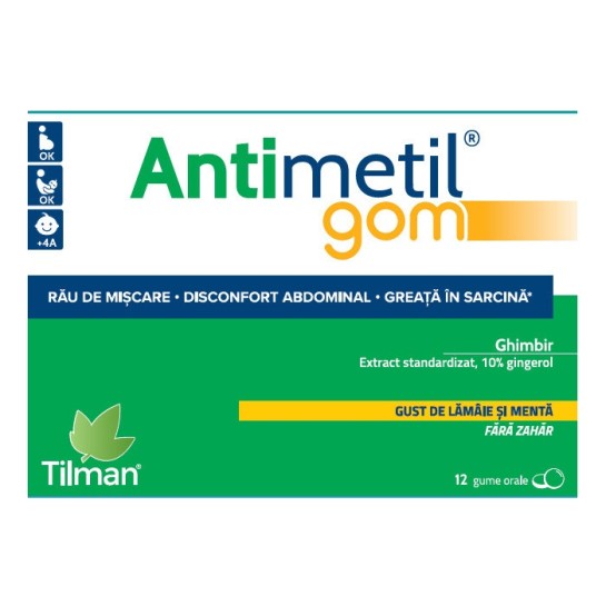 Antimetil gom, 12 gume orale, Tilman 